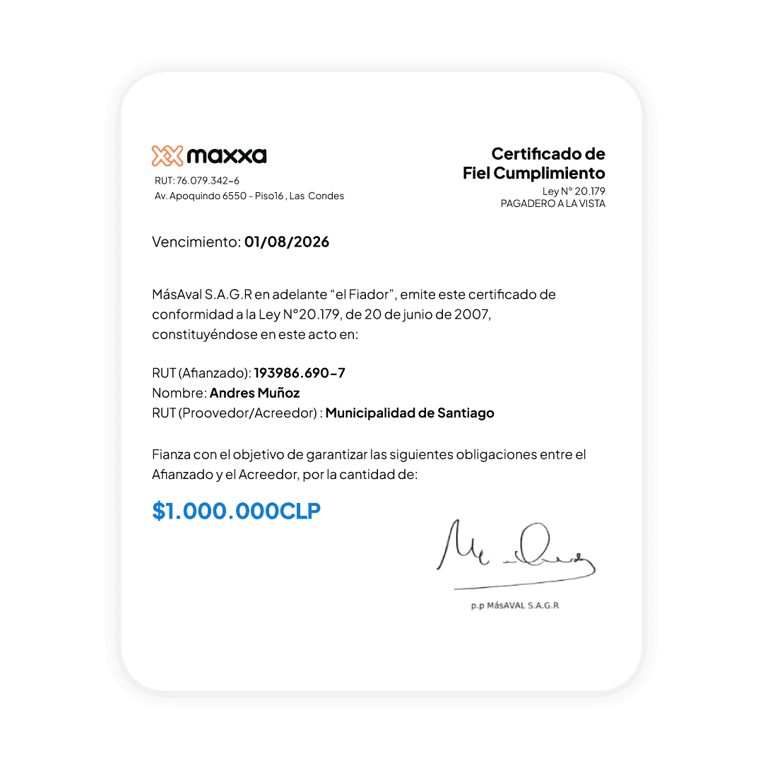 Certificado fiel cumplimiento